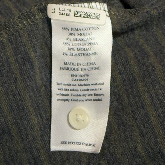 Faherty Long Sleeve Polo Shirt XL Striped Pima Modal Soft Knit - Picture 8 of 11